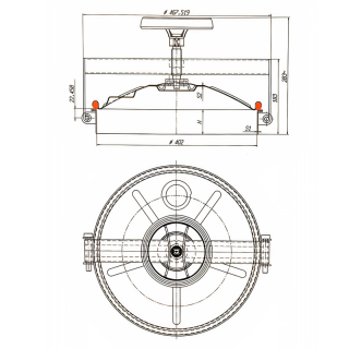 Właz okrągły nierdzewny E119 (DN402) - rysunek