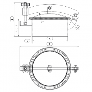 Właz okrągły nierdzewny Boyer P31-240 (DN200-DN599) - rysunek