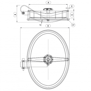 Właz owalny nierdzewny Boyer P11-101 (307x442) - rysunek