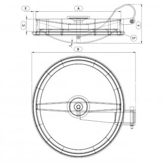 Właz owalny nierdzewny Boyer P11-129 (407x452 / 411x455) - rysunek