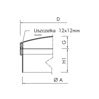 Właz okrągły ciśnieniowy B300PV (DN308-DN608) - rysunek (widok kołnierza)
