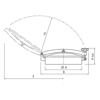 Właz okrągły nierdzewny BV430 (DN435) - rysunek (rzut boczny)