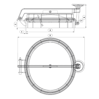 Właz owalny nierdzewny Boyer P21-516 (411x455) - rysunek