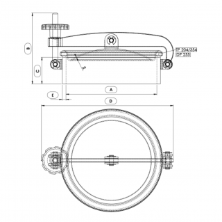 Właz okrągły nierdzewny Boyer P33-114 (DN204-DN354) - rysunek