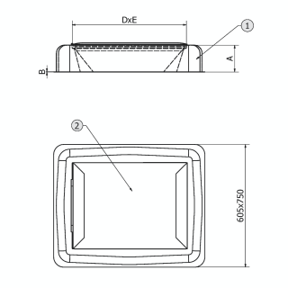 Pokrywa izolowana nierdzewna C38 (395x454) - rysunek