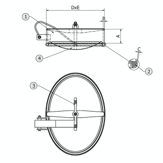 Właz owalny nierdzewny C19 (440x310) - rysunek