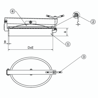 Właz owalny nierdzewny C13 (310x440) - rysunek