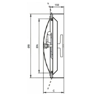 Właz okrągły nierdzewny ciśnieniowy K-MC (DN600-DN800) - rysunek