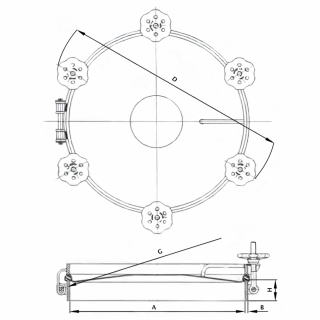Właz okrągły przemysłowy ciśnieniowy X10324MT (DN500-DN600) - rysunek