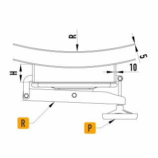 Właz prostokątny nierdzewny do zbiorników z tworzywa sztucznego W2/A/PE (530x406) - rysunek (rzut górny)
