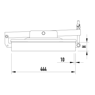 Właz prostokątny nierdzewny W2/D (424x316) - rysunek (rzut boczny)