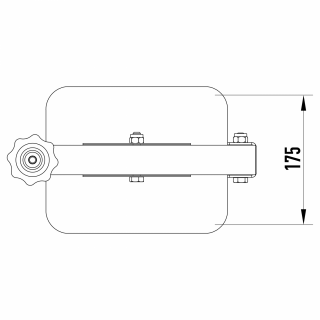 Właz prostokątny nierdzewny W2/E (175x225) - rysunek (rzut górny)