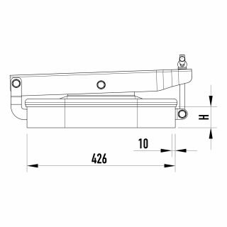 Właz prostokątny nierdzewny W2/A (530x406) - rysunek (rzut boczny)