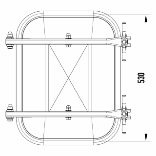 Właz prostokątny nierdzewny W2/A (530x406) - rysunek (rzut górny)