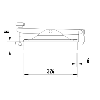 Właz prostokątny nierdzewny W2/F (245x310) - rysunek (rzut boczny)