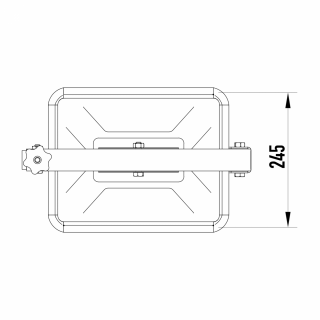 Właz prostokątny nierdzewny W2/F (245x310) - rysunek (rzut górny)