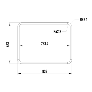 Uszczelka włazu prostokątnego WG/1 (833x633) - rysunek