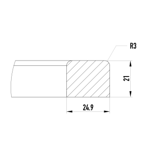 Uszczelka włazu prostokątnego WG/1 (833x633) - rysunek profilu