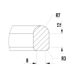 Uszczelka włazu okrągłego WG/2 (DN220-DN600) - rysunek profilu