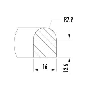 Uszczelka włazu prostokątnego WG/8 (556x432) - rysunek profilu